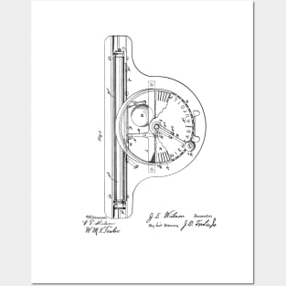 Type Writing Machine Vintage Patent Hand Drawing Posters and Art